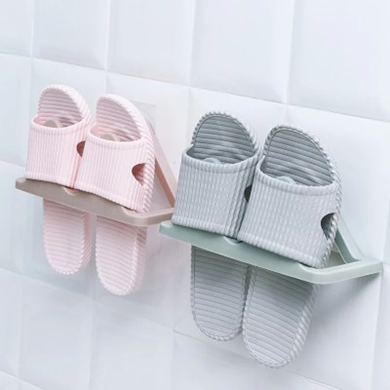 Home Plastic Slipper Shoes Rack Holder Organizer No Tool Needed Wall ...