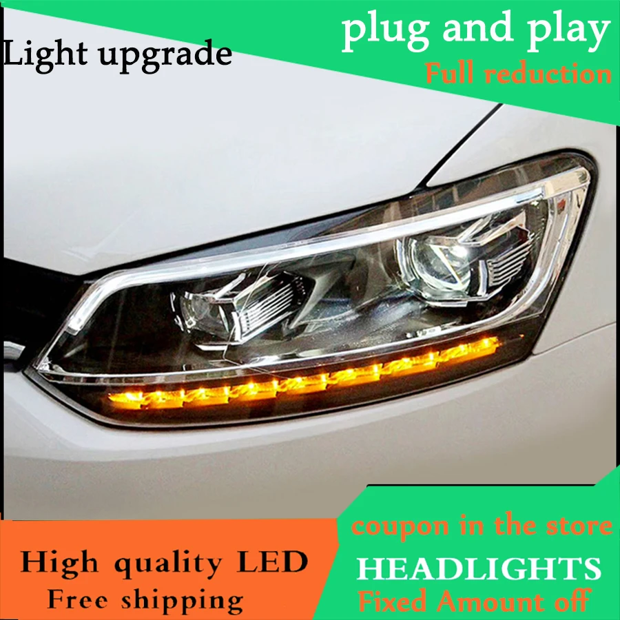 Автомобильный Стайлинг головная лампа для VW Polo фара Volkswagen 2013 2014 2015 2016 2017 LED