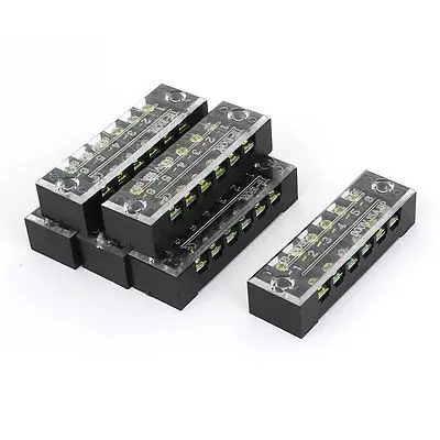 

TB-1506 600V 15A 6-Position Covered Screw Terminal Barrier Block Strip 6 Pcs