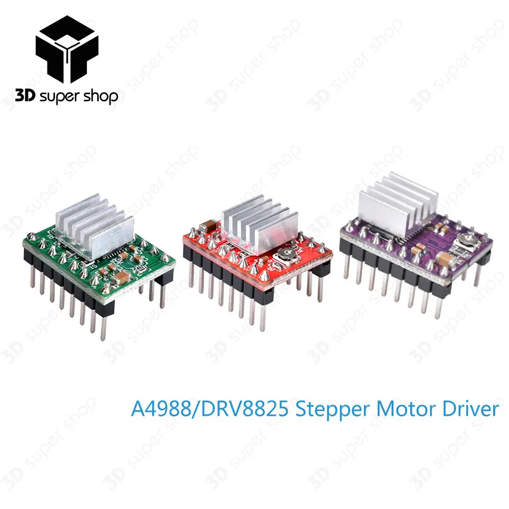 

3D Printer Parts StepStick DRV8825/A4988 Stepper Motor Driver with Heatsink Carrier Motherboard Reprap 4-layer PCB RAMPS module