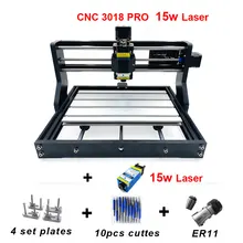 Cnc3018 pro лазерный гравер 15 Вт GRBL ER11 PCB Diy Мини Дерево ЧПУ маршрутизатор лазерная гравировка машина для России