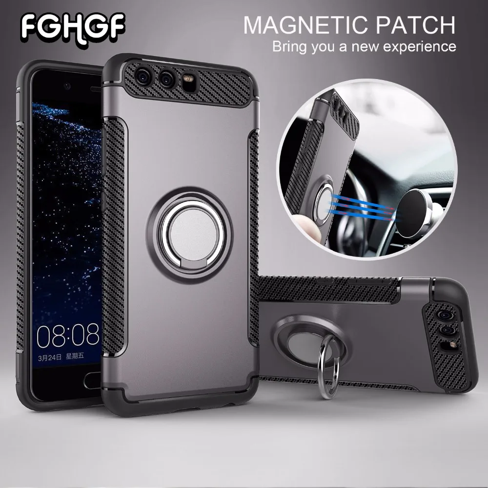 

FGHGF Case For Huawei P10 Lite Plus Case Marvel Silicon Hard PC Soft Ring Armor Back Cover For Huawei Mate 9 Pro Case Capa Shell