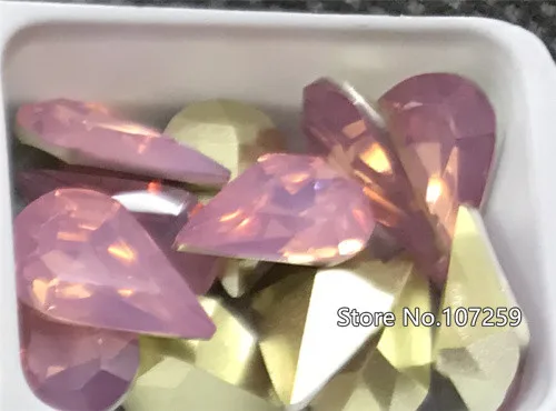 TopStone 100 шт 8х13мм слеза смолы Необычные камни более опал Цвета Pointback ювелирные изделия в виде капли камни - Цвет: N11 Pink Opal