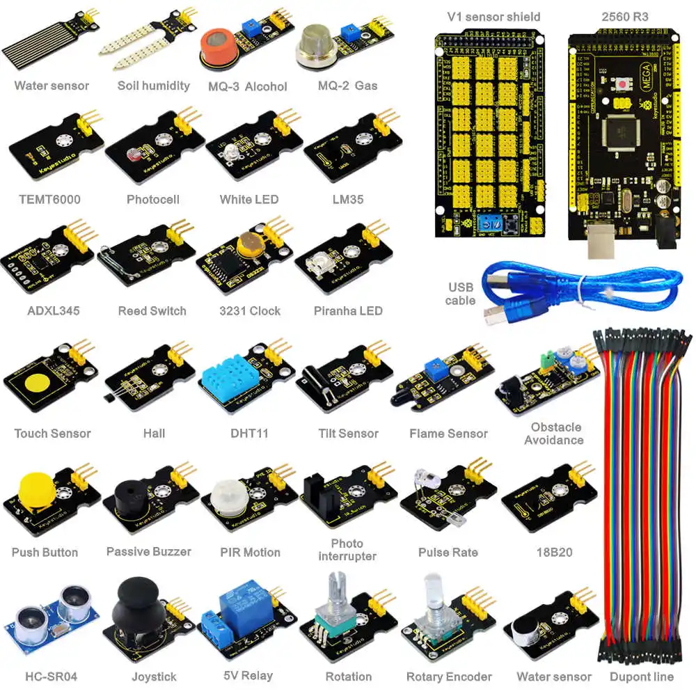 Free shipping!New Sensor Starter Kit For Arduino Education Project With ...