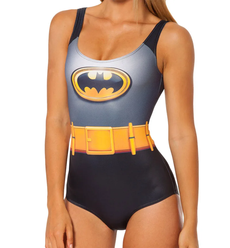 Сексуальный летний комикс Мстители Wonder Woman 3D принты без рукавов цельный купальник женский купальный костюм плюс - Цвет: 1046