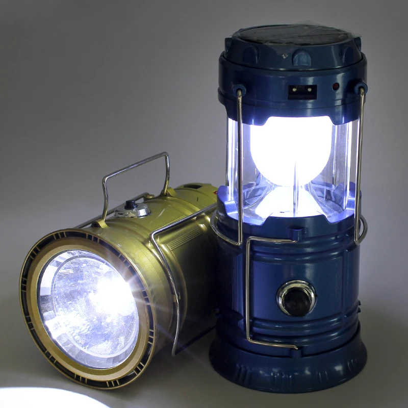 Outdoor 6leds Rechargeable Hand Lamp Portable Lanterns Solar Camping