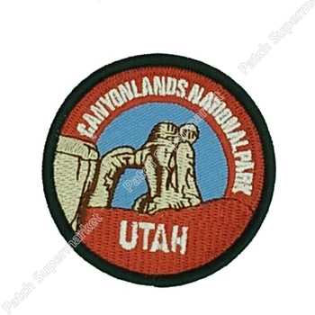 

Hiking Travel Souvenir "Utah Canyonlands National Park" Patches Clothes Tshirt TRANSFER MOTIF APPLIQUE Clothing Iron On Badge