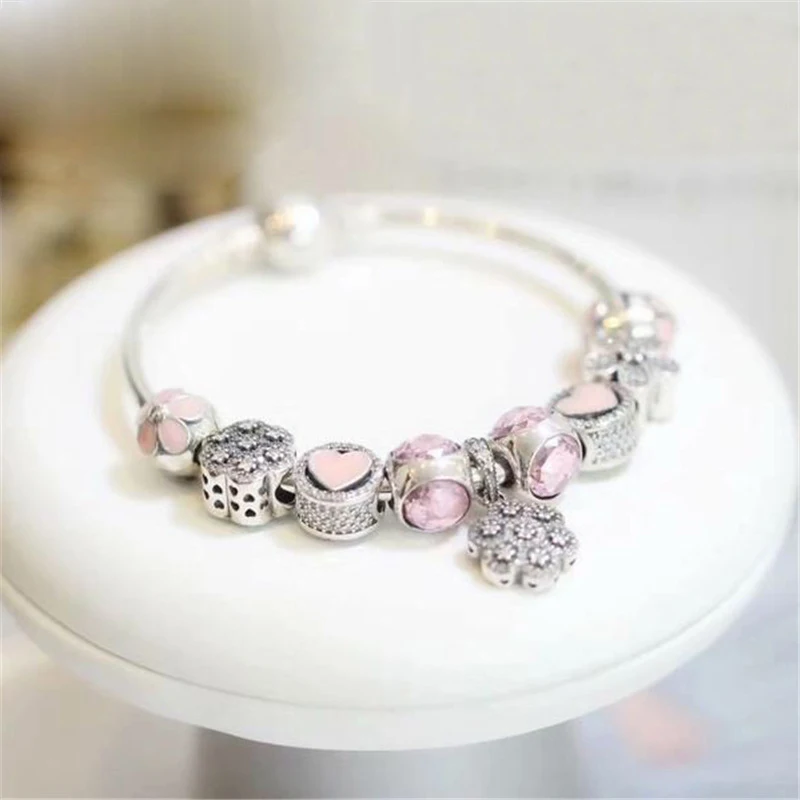 

Fits Jewelry Charm DIY Women Jewelry Gift Finished Bracelet 925 Sterling Silver Beads Red Theme Bracelet