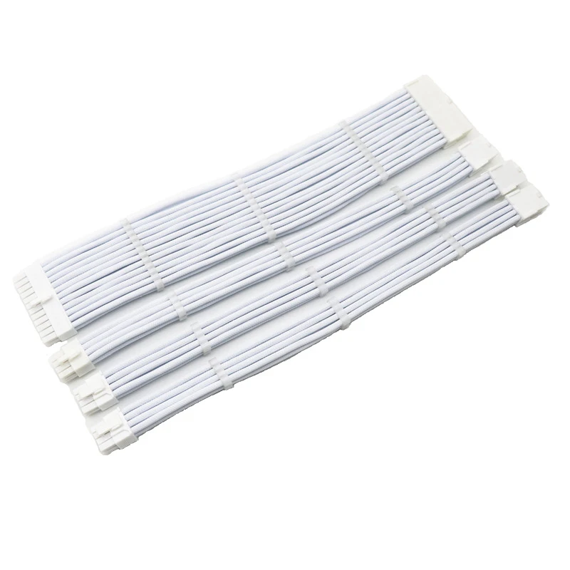 

Angitu All white Computer 24Pin ATX, CPU 8Pin, Dual 6+2PIN GPU Power Extension Cable Kit