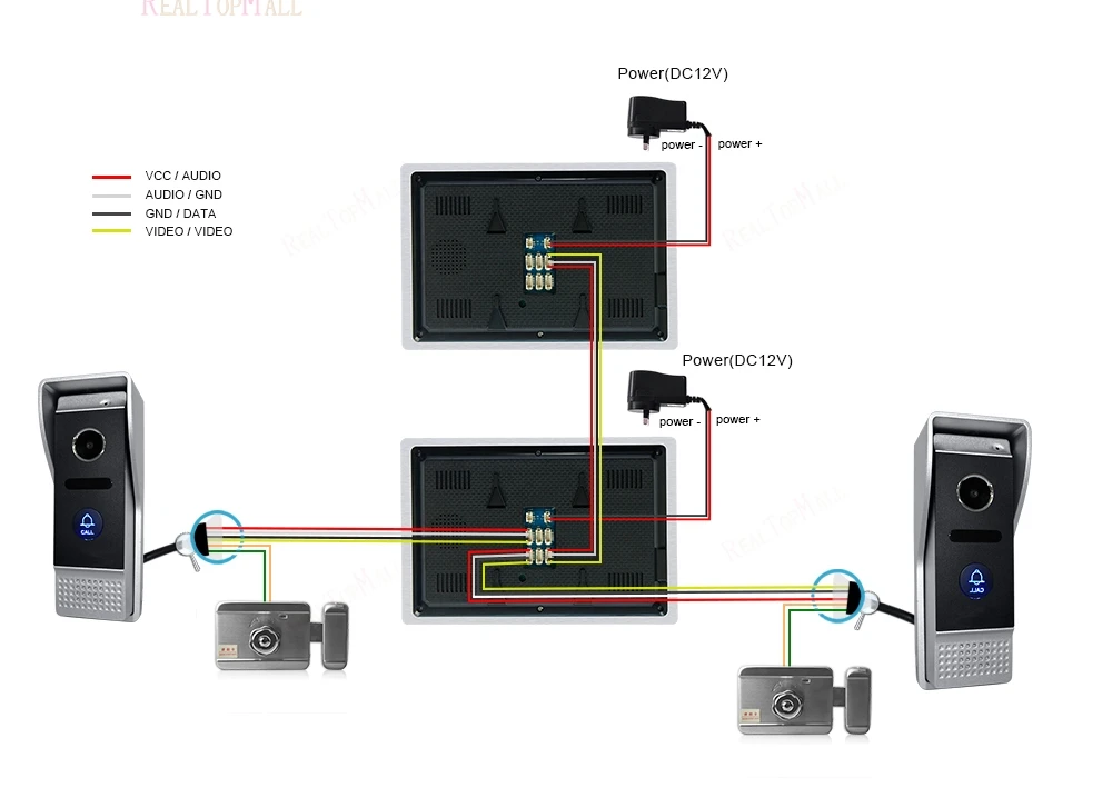 7 дюймов TFT HD 1200TVL видео телефон двери с системы безопасности домофон с видео связью videoportero водостойкий 1V1