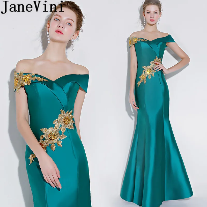 JaneVini Elegante Satin Gold Kralen Formele Avondjurken 2019 Lace Mermaid Moeder Van Bride Wedding Party Dress Lange Diner Gown JaneVini Elegante Satin Gold Kralen Formele Avondjurken 2019 Lace Mermaid Moeder Van Bride Wedding Party Dress Lange Diner Gown
