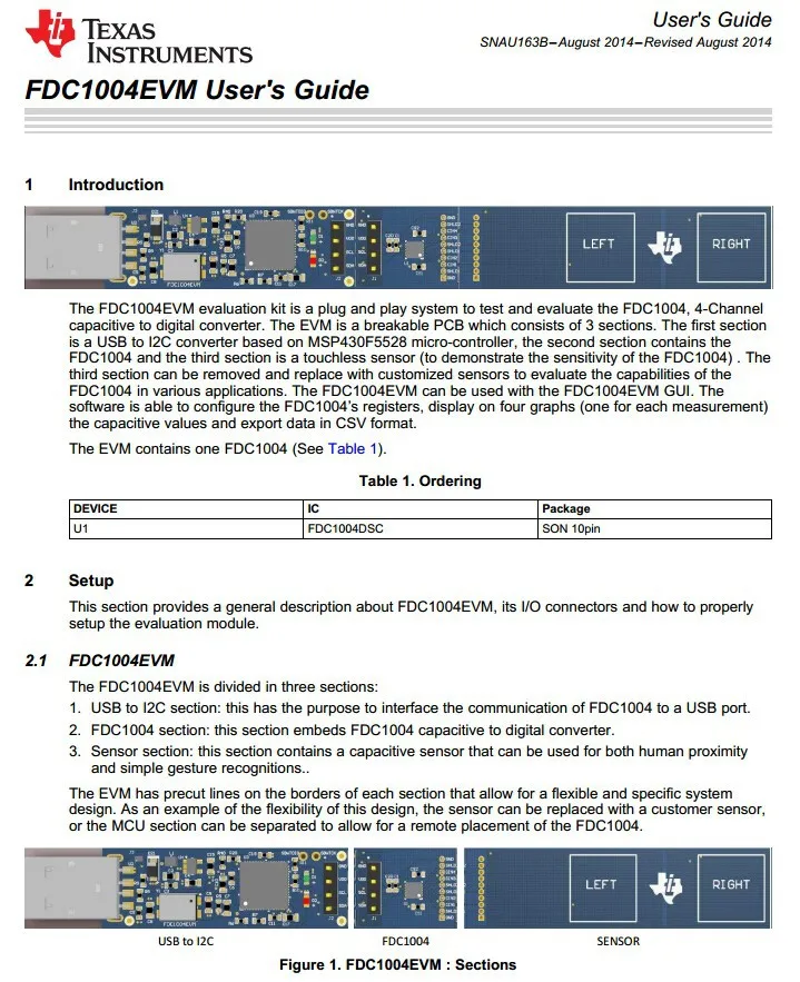 FDC1004EVM INFO