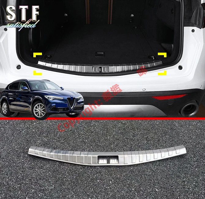

Stainless Steel Interior Rear Bumper Sill Protector For Alfa Romeo Stelvio 2017 2018 2019