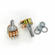 Potenciômetro b1k b5k b10k, 5 peças wha2 6pin 20mm b50k b100k 1k 5k 10k 20k 50k 100k 500k
