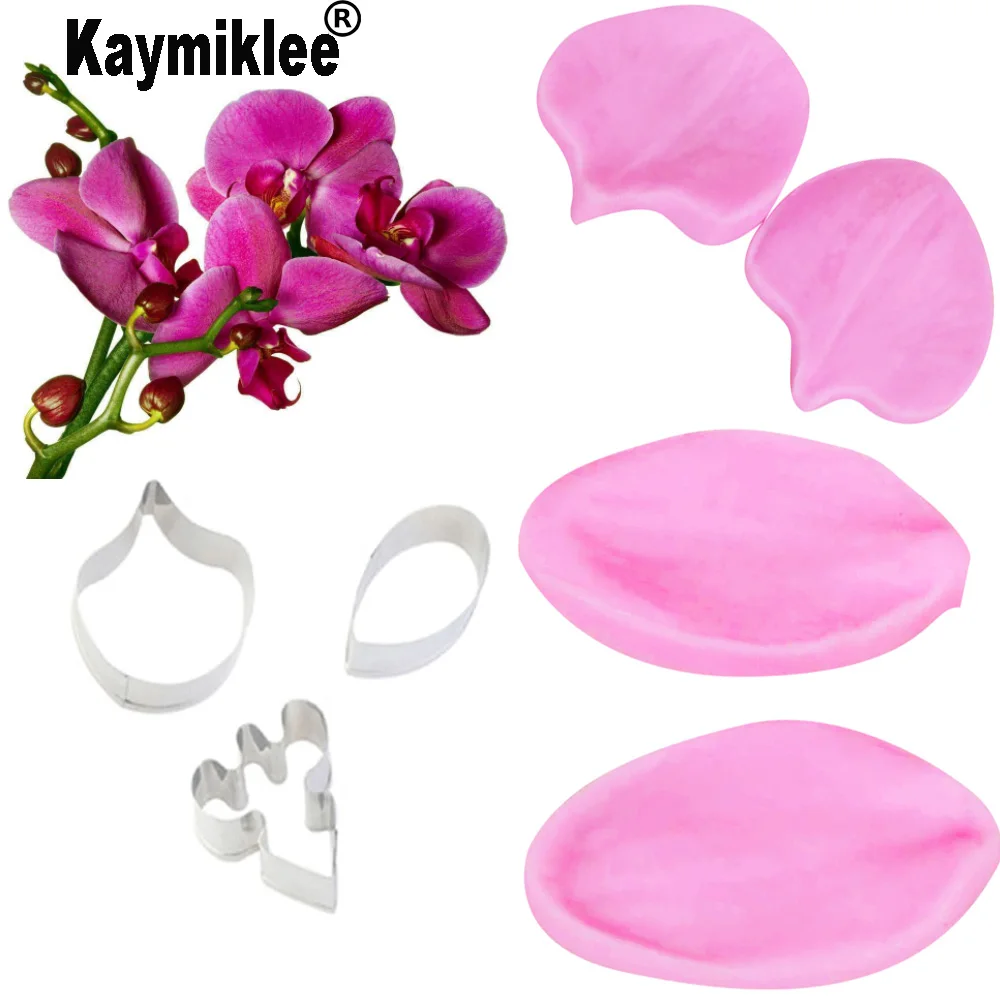 

Butterfly Orchild Flower Petal Veiner &Cutter Silicone Mould Fondant Mold Cake Decorating Tools ,Sugarcraft Mold CS153