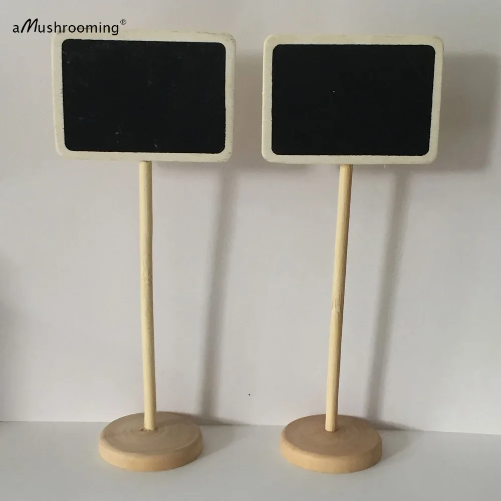 50x Wood Mini Blackboard Chalkboard Stand Place Holder Table Number for