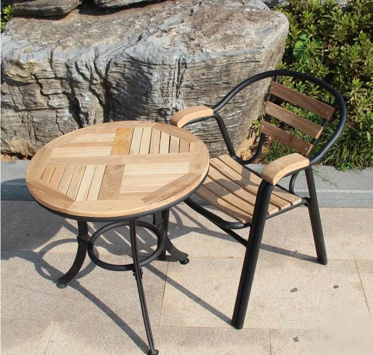 Iron And Wood Patio Furniture combination of solid wood tables and chairs, wrought iron outdoor Iron And Wood Patio Furniture combination of solid wood tables and chairs, wrought iron outdoor