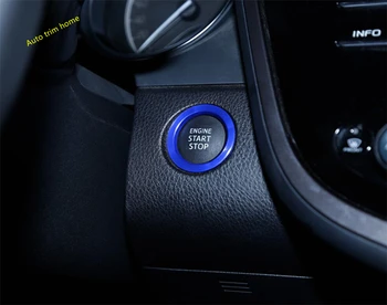 

Lapetus Engine Start Stop Keyless System Button Ring Cover Trim Interior Kit Fit For Toyota Avalon 2019 2020 Metal / Red / Blue