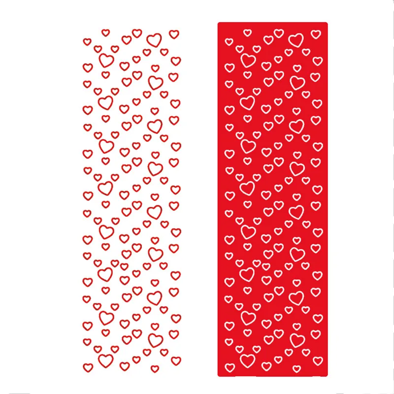 

Naifumodo Scattered Hearts Strip Dies Background Metal Cutting Dies for DIY Scrapbooking Decorative Crafts Paper Cards Making