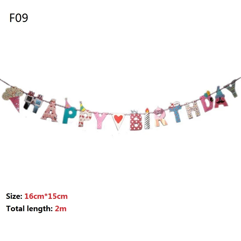Много тем с днем рождения баннер детский душ День Рождения украшения фото будка с днем рождения гирлянды из флажков - Цвет: F09