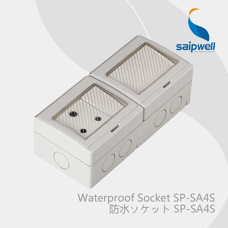 

Saipwell Electrical Plugs & Sockets waterproof switch box IP55 Level Double Control South Africa Style (SP-SA4S)