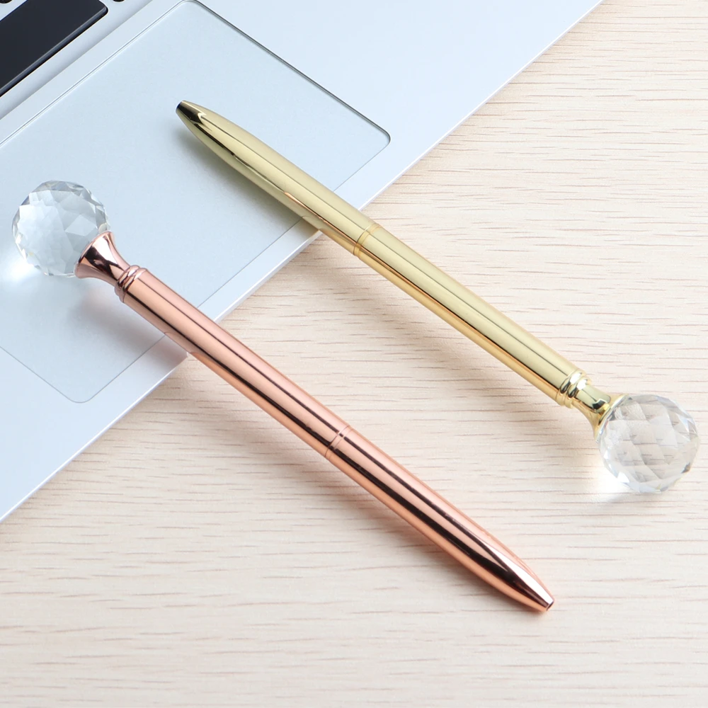 Baikingift New Brand Drop Shape Diamond Metal Ballpoint pen Black refill Office Stationery Writing Supplies or gift