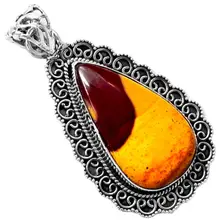 Эксклюзивное ручной работы подвеска с мукаитом Серебро 925 пробы украшения KP0412 50 мм 7,9 г