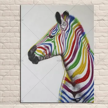 

Selling Handmade African colorful zebra Oil Painting Wall Pictures On Canvas Modern Animal oil Painting Home Decoration Artwork