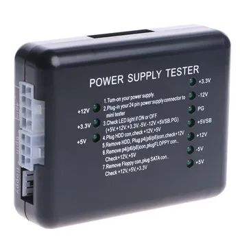 

1pcs ATX Power Supply Tester With 20/24 Pin SATA Molex HDD Connectors For PSU PC New Sale