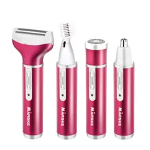 4в1 женский эпилятор электрический Бритва для удаления волос женский станок для бритья бикини бритва для бровей мужчин нос и Ухо Триммер