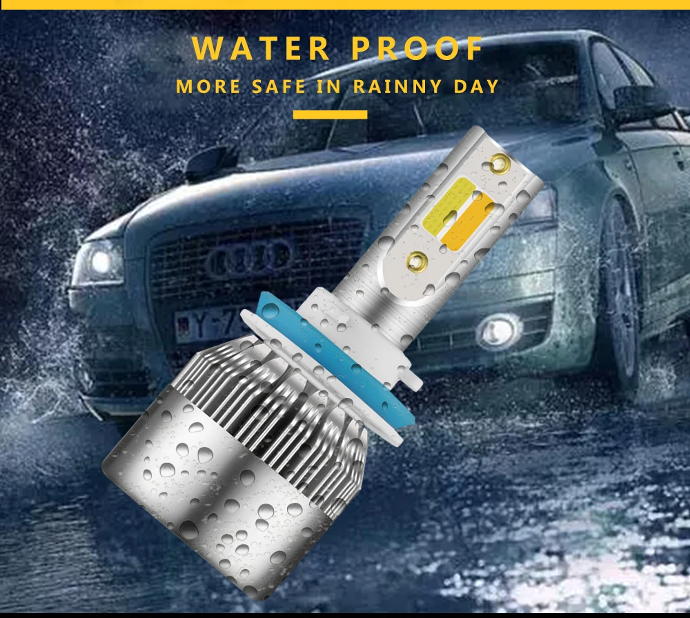 Суперъяркая лампа AILEO для автомобильных фар H1 led H3 H4 H7 Led 3000k 6000K двухцветная фара H8