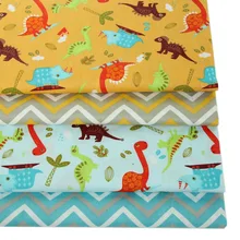 Syunss Динозавр мир волны печатных хлопчатобумажная ткань DIY ткани лоскутное Telas Швейные Детские игрушки постельные принадлежности стеганый Tecido ткань