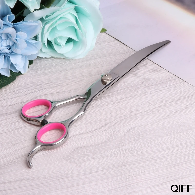 

Wholesale 7" Stainless Steel Pet Gromming Curved Blade Scissors Dog Cat Cutting Hair Scissors Barber May06