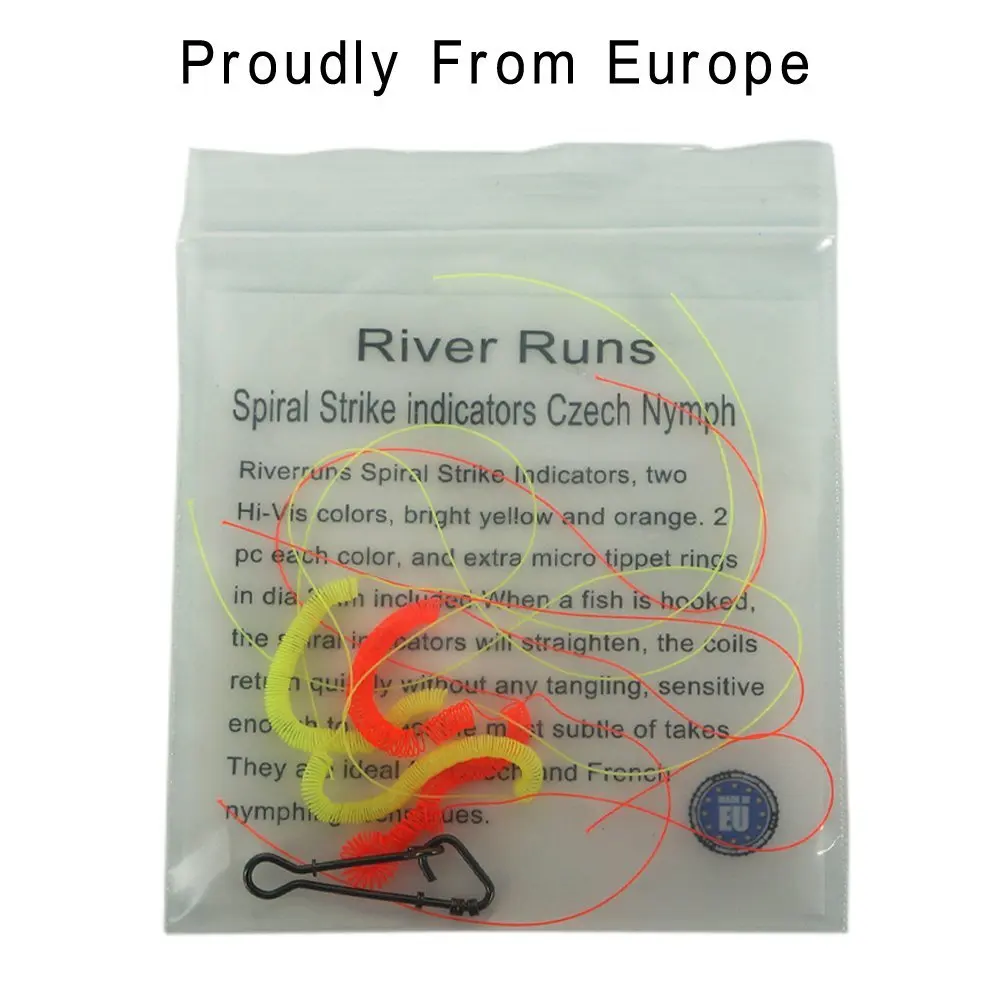 

Riverruns Spiral Strike indicators Czech Nymph,French Nymph 2 Hi Vis Colors Each 2 Pieces Hand Made Proudly From Europe