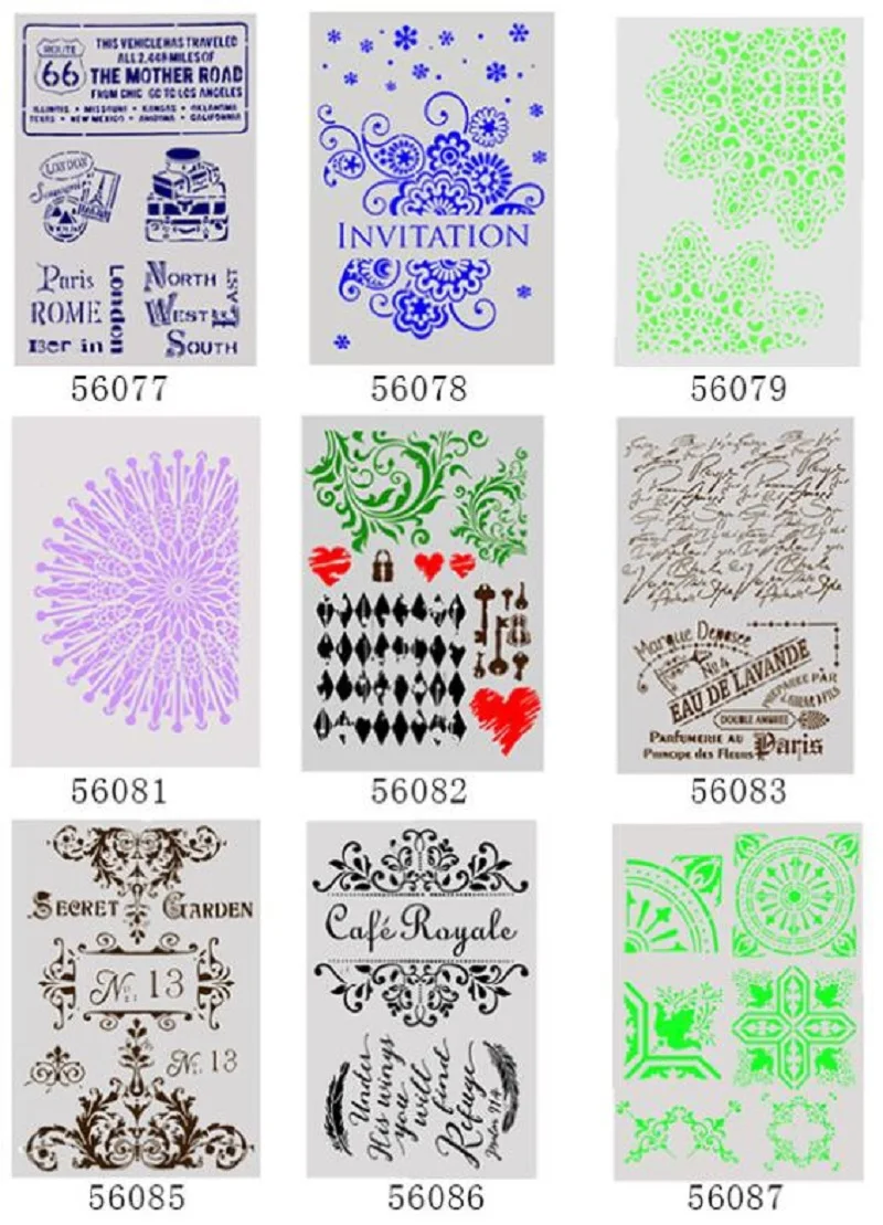3 шт./компл. различных английских кружева спрей шаблон Эйфелева Башня Живопись шаблон