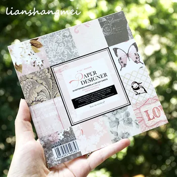 

6''Single-side Printed Butterfly Flower Pattern Decorative Scrapbooking paper set of 24sheets printed background craft paper