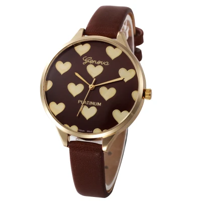 Женские часы горячая мода PU кожаные женские часы на ремешке повседневные кварцевые наручные часы с сердечком Reloj Mujer Relogio Feminino - Цвет: 4