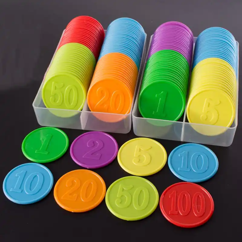 40PCS/Lot 38mm*2mm Transparent Bling Count plastic poker chips large