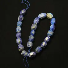 Full strand Faceted Lapis Lazuli Loose Beads Nugget Pendants Jewelry,Raw Lapis Cut Stones Making Necklace Bracelet Spacer Beads