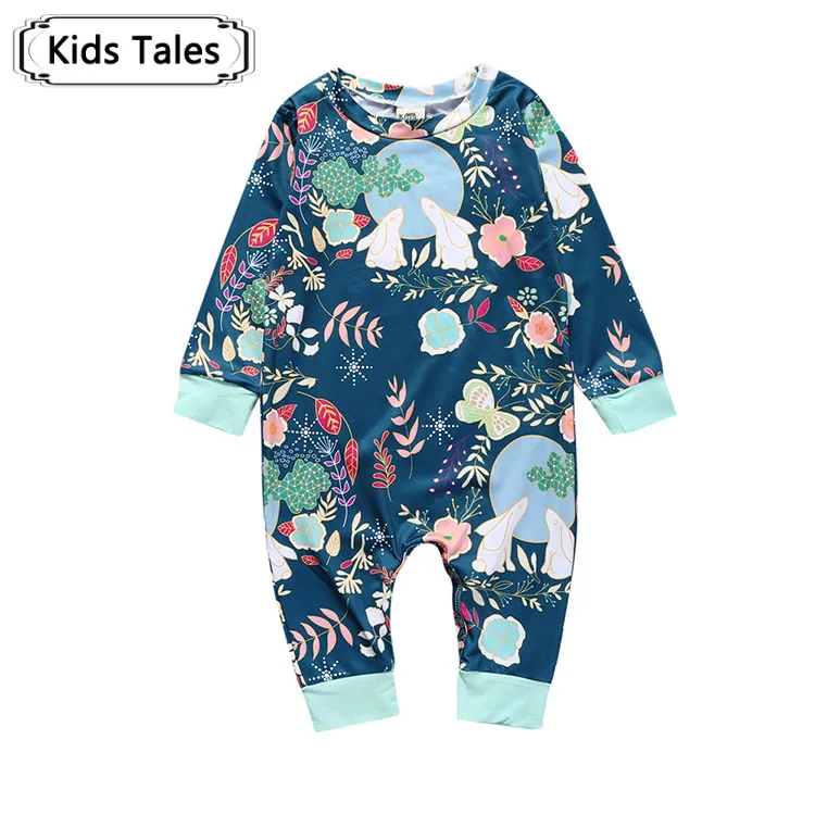 

Autumn Newborn Baby Boys Girls Long Sleeve Flower Cartoon Cute Rabbit Moon Sliders Overalls Suits Women Beach Suit Clothes SR210