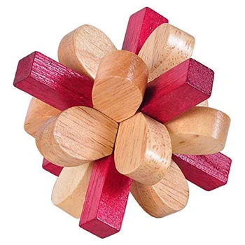 

Wooden Double Color Plum Lock Lilac Locks Logic Puzzle Burr Puzzles Brain Teaser Intellectual Assembly Toy