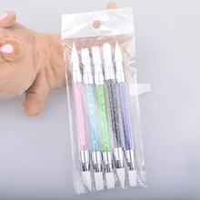 Five Colors 2 Way Nail Art Painting Dotting Pen Brushes Manicure DIY Tool Kit Sculpture Pen Silicone Carving Craft Nail Tool