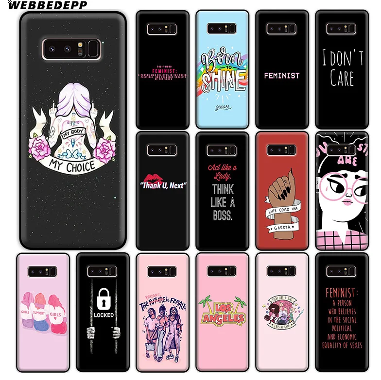 

WEBBEDEPP Feminist Girl Soft Silicone Case for Samsung Galaxy A9 A8 A7 A6 Plus 2018 A5 A3 2017 2016 Note 9 8