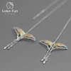 Lotus Fun Real 925 Sterling Silver Natural Creative Handmade Fine Jewelry Hollow Butterfly Kite Long Dangle Earrings for Women ► Photo 1/6