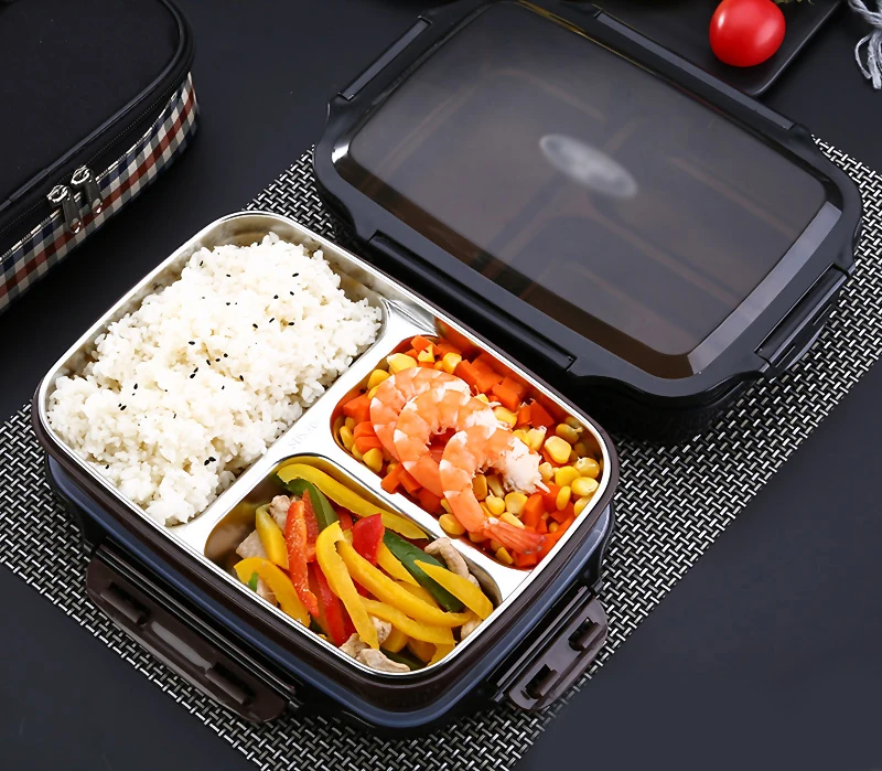 Пластиковый контейнер для еды 304 из нержавеющей стали Bento Box Герметичный Термос изолированный для студентов детская коробка для завтрака кухонная посуда