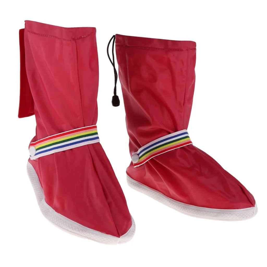 Waterproof Rain Shoes Covers for Women Men Anti Slip Lightweight Rain Snow Boots Cover Overshoes with Drawstring Closure