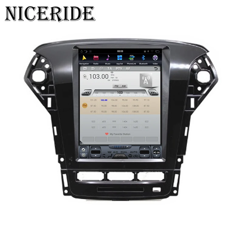 Sale Android 7.1 GPS Navi 10.4" Vertical Screen Tesla Style Car DVD Multimedia for Ford Mondeo 2007-2012 2GB 32/64GB BT Radio wifi 2
