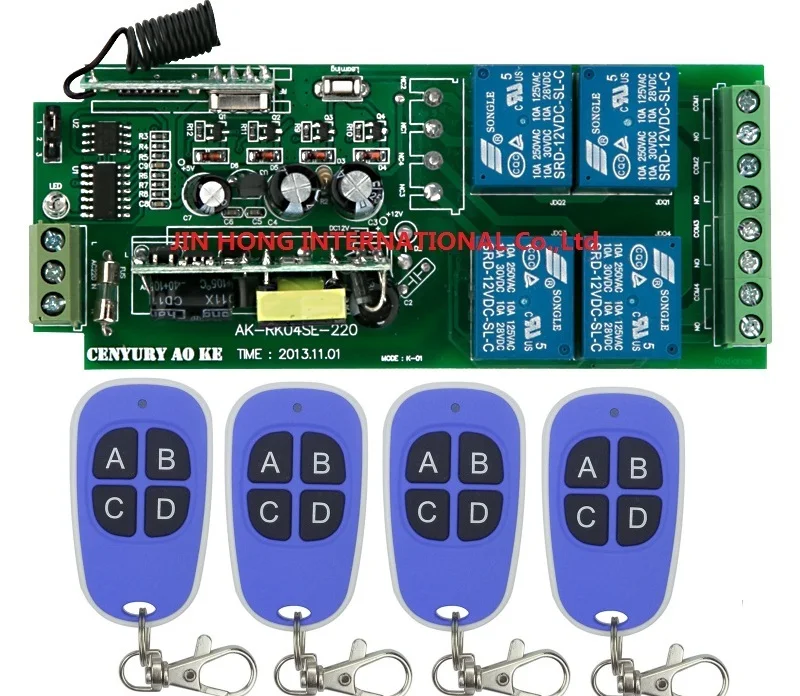 AC 85 V 265 110V 220V 230V 4 канала RF беспроводной переключатель системы дистанционного
