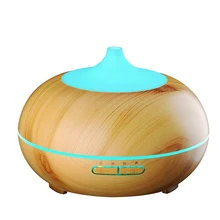 300ml Aroma Atomizer Oil Diffuser Wood Grain Ultrasonic Cool Mist Desktop Air Humidifier for Office Home Bedroom Living Room Spa