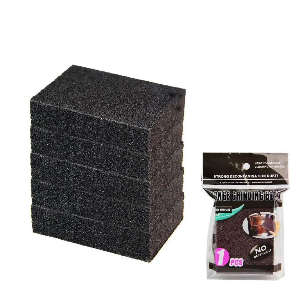 

Emery Sponge Brush Dishwashing Brush Kitchen Strong Bowls, Wash Pot, Decontamination Nano Brush Black